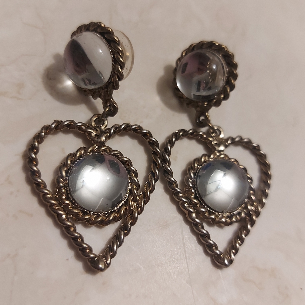 Twisted wire mirrored earrings